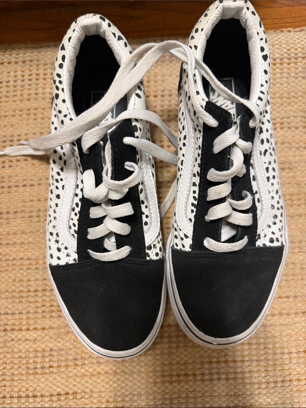 Vans Black & White Dalmatian-Print Low-Top Sneakers